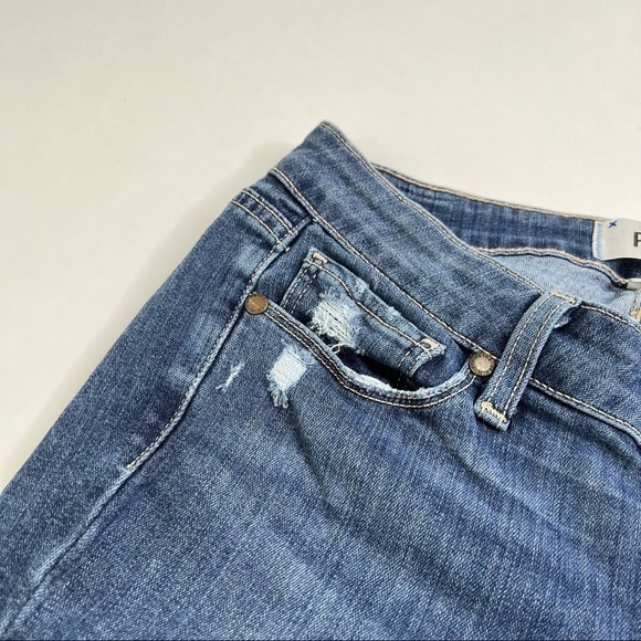 PAIGE Verdugo Ultra Skinny Quinnley Destructed Medium Wash Blue Jeans SIZE 26 - Picture 8 of 16